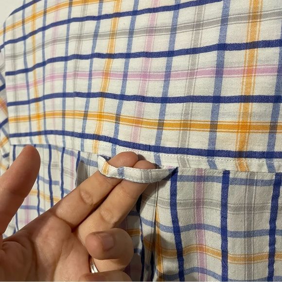 XXL Plaid Vintage 1964 Washed Stoned & Beaten Button Down Long Sleeve Shirt - Picture 5 of 8